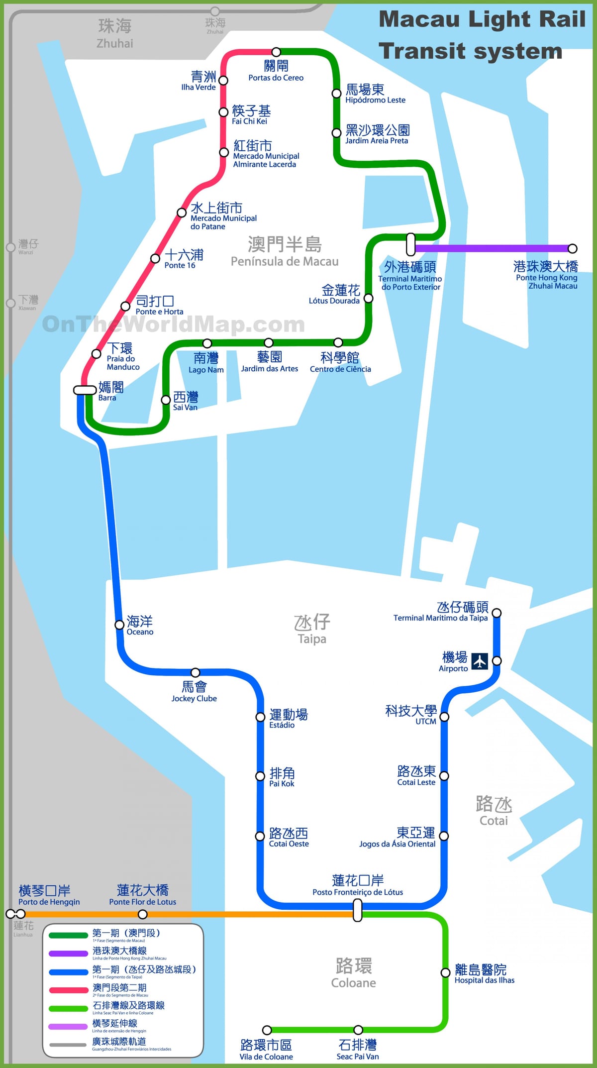 Macau mtr zemljevid
