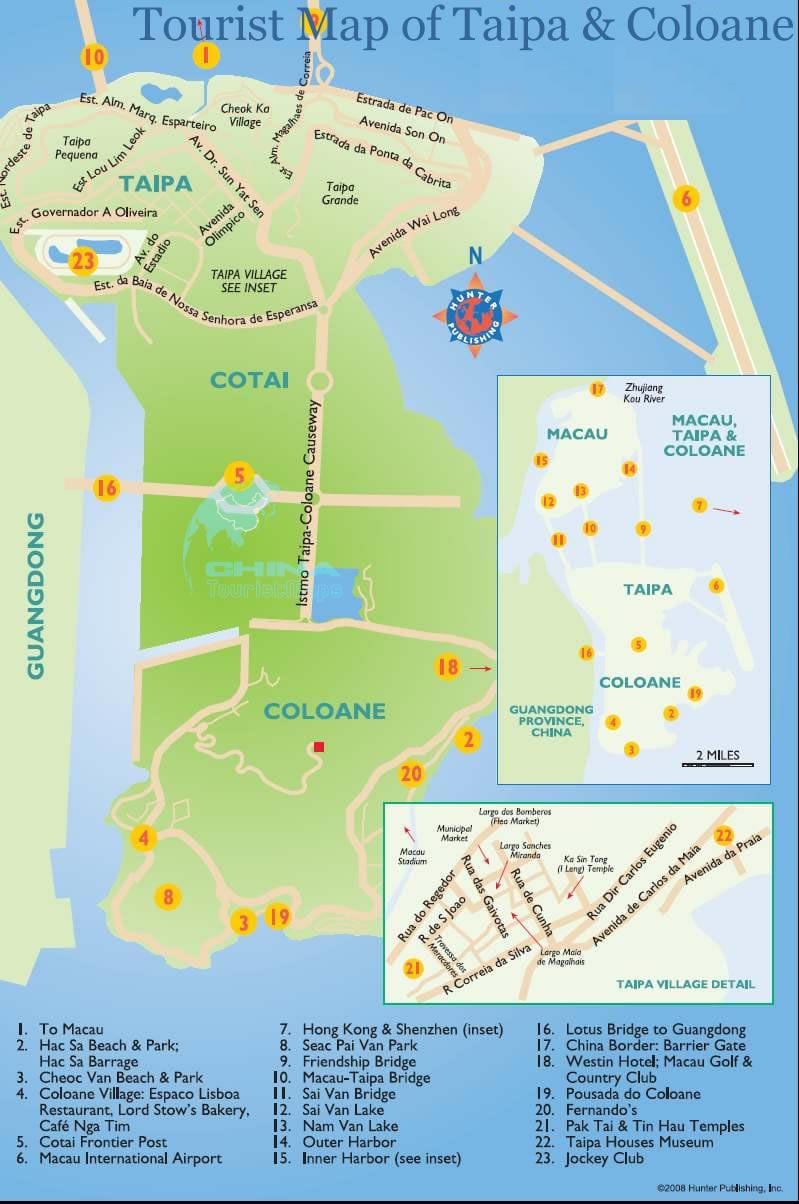 zemljevid otok Macau