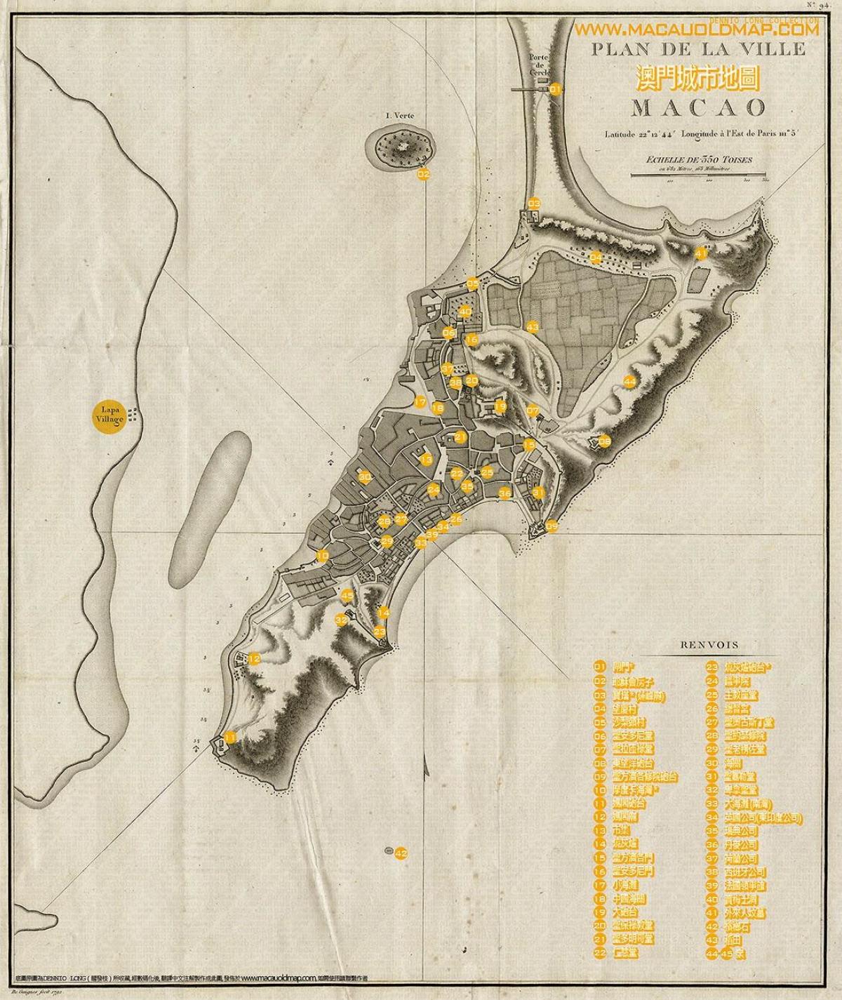 stari Macau zemljevid