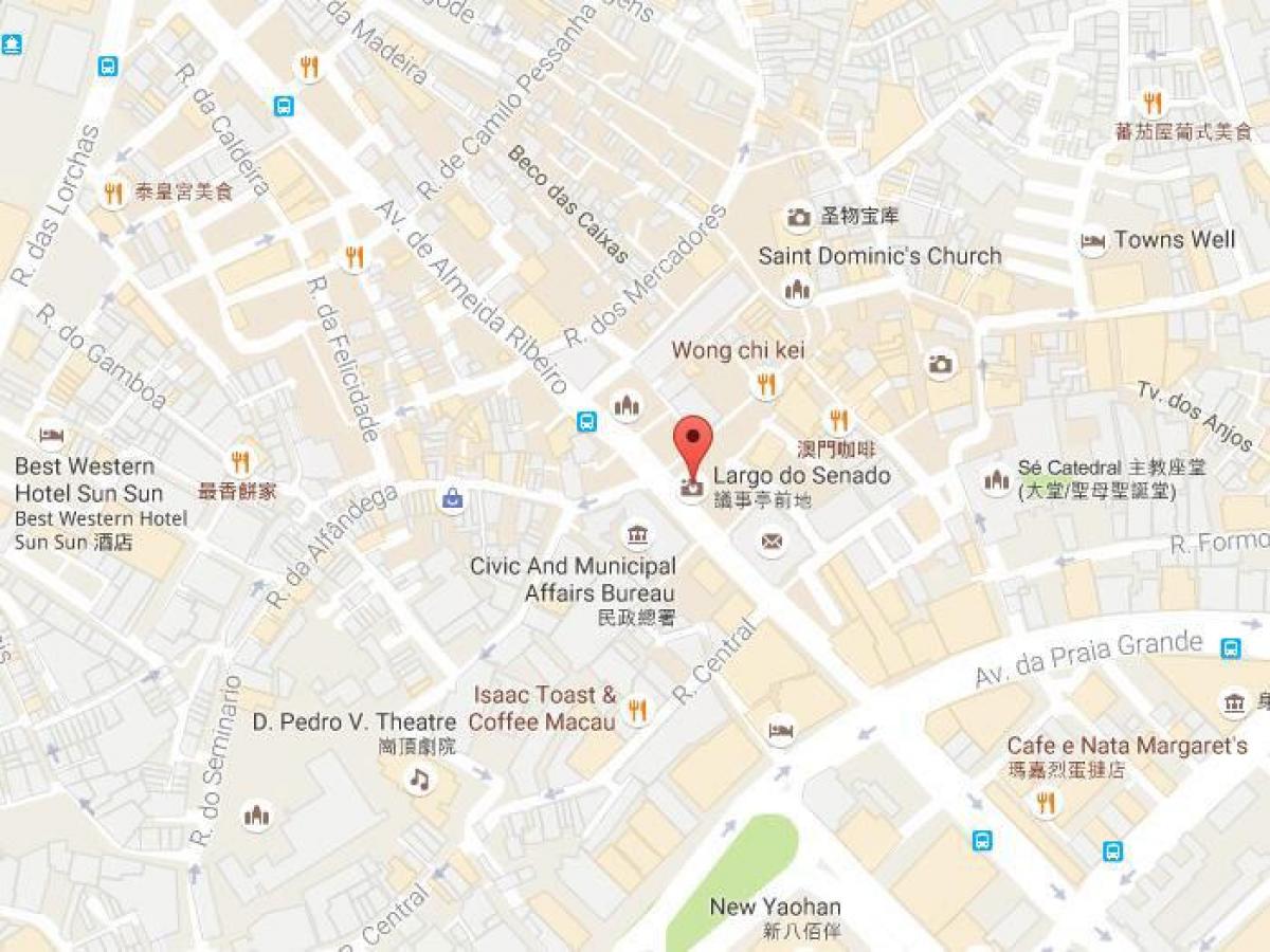 zemljevid senado kvadratnih Macau