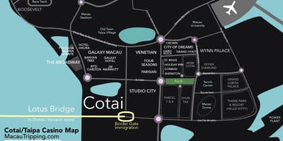 Zemljevid cotai Macau