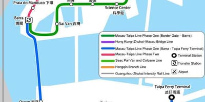 Macau zemljevid podzemne železnice