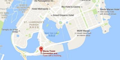 Zemljevid Macau tower
